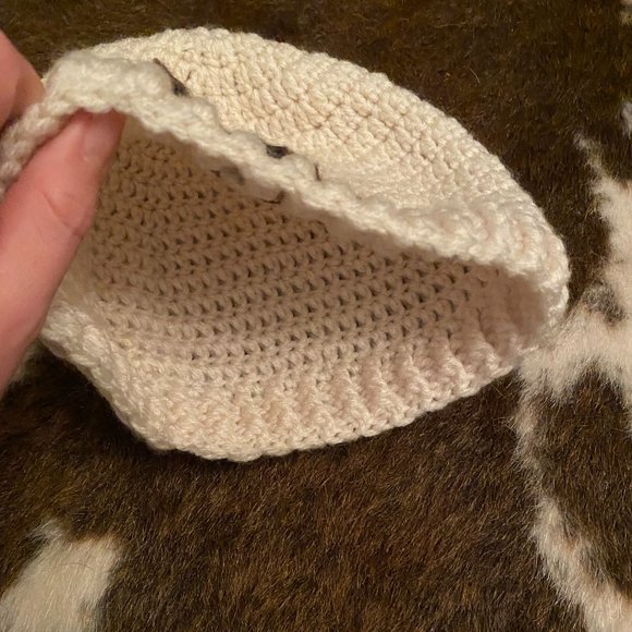 Hand Made White Crochet Beanie - Picture 2 of 2